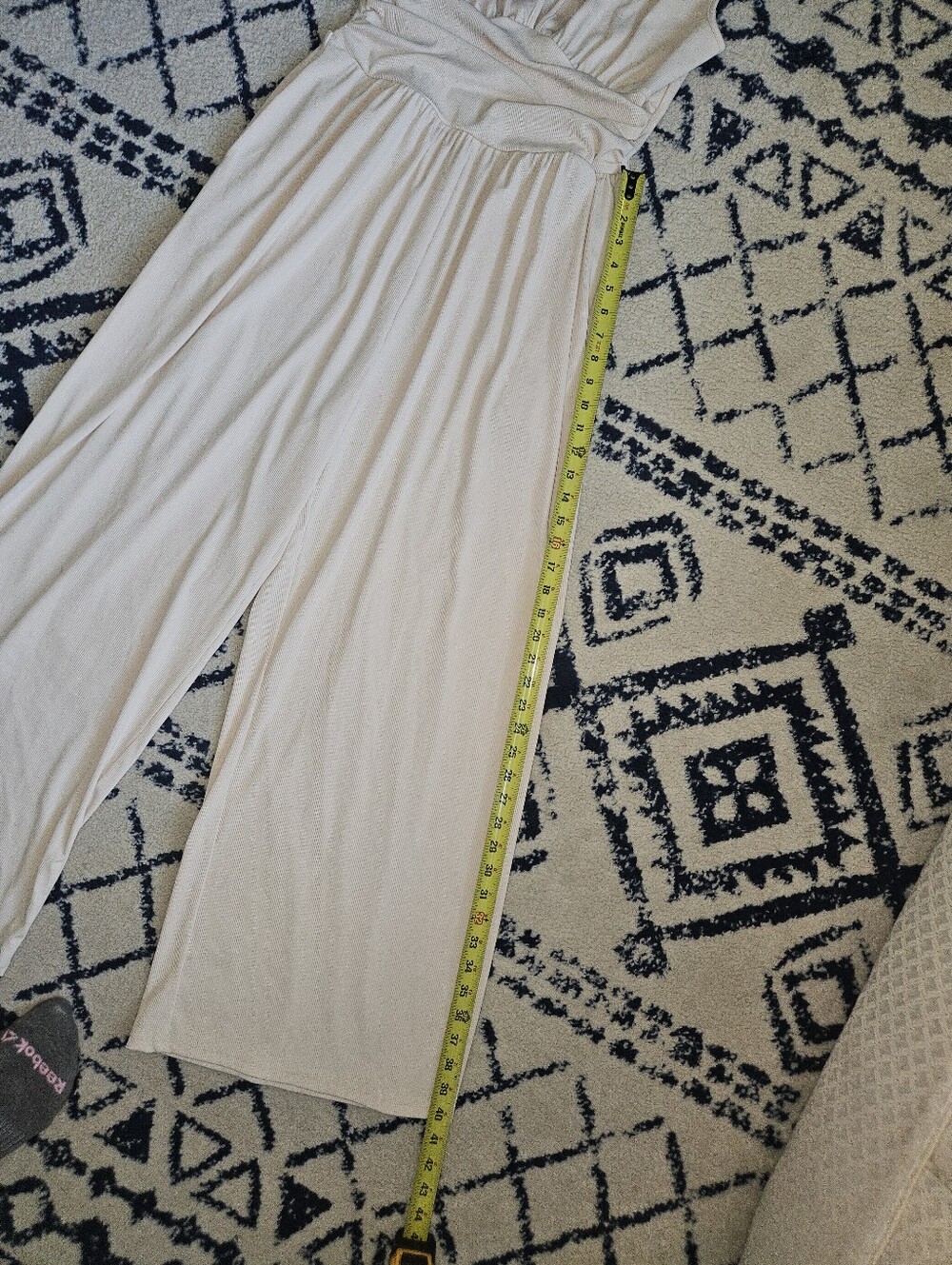 CIDER Cream V-Neck Wide-Leg Jumpsuit - Picture 8 of 9